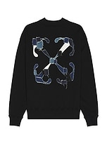 OFF-WHITE Boro Arrow Skate Crewneck in Black, view 1, click to view large image.