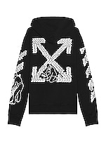 OFF-WHITE Bricks Slim Hoodie in Black & White, view 1, click to view large image.