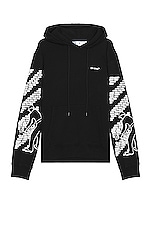 OFF-WHITE Bricks Slim Hoodie in Black & White, view 2, click to view large image.