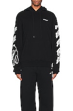 OFF-WHITE Bricks Slim Hoodie in Black & White, view 3, click to view large image.