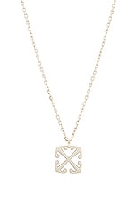 OFF-WHITE Arrow Pendant Necklace in Silver, view 2, click to view large image.