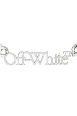 OFF-WHITE Logo Chain Necklace in Silver, view 2, click to view large image.