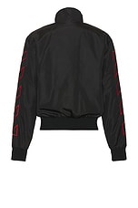 OFF-WHITE Outline Diag Nylon Track Top in Black, view 2, click to view large image.