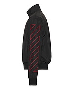 OFF-WHITE Outline Diag Nylon Track Top in Black, view 3, click to view large image.