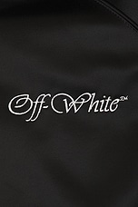 OFF-WHITE College Sateen Souvenir Jacket in Black, view 3, click to view large image.