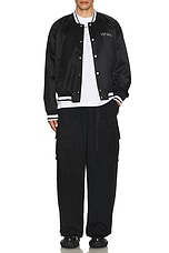 OFF-WHITE College Sateen Souvenir Jacket in Black, view 5, click to view large image.