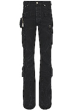 OFF-WHITE Garment Dyed Canvas Round Cargo Pant in Black, view 1, click to view large image.