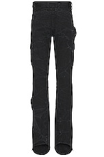 OFF-WHITE Garment Dyed Canvas Round Cargo Pant in Black, view 2, click to view large image.