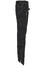 OFF-WHITE Garment Dyed Canvas Round Cargo Pant in Black, view 3, click to view large image.