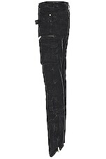 OFF-WHITE Garment Dyed Canvas Round Cargo Pant in Black, view 4, click to view large image.