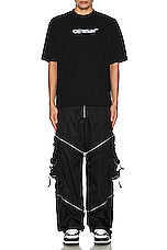 OFF-WHITE Zip Nylon Cargo Pant in Black, view 6, click to view large image.