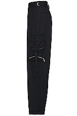 OFF-WHITE Zip Cotton Cargo Pant in Black, view 3, click to view large image.