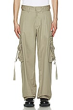 OFF-WHITE Zip Cotton Cargo Pant in Beige, view 5, click to view large image.