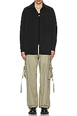 OFF-WHITE Zip Cotton Cargo Pant in Beige, view 7, click to view large image.