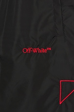 OFF-WHITE Outline Diag Nylon Trackpant in Black, view 4, click to view large image.