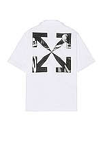 OFF-WHITE Caravag Arrow Holiday Shirt in White & Black | FWRD
