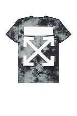 OFF-WHITE Arrow Tie Dye Slim Short Sleeve T-Shirt in Warm Grey & White, view 1, click to view large image.