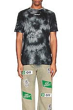 OFF-WHITE Arrow Tie Dye Slim Short Sleeve T-Shirt in Warm Grey & White, view 3, click to view large image.