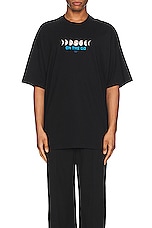 OFF-WHITE Moon Phase Over Tee in Black, view 3, click to view large image.