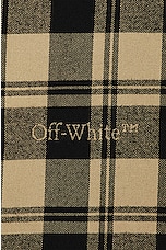 OFF-WHITE Check Flannel Shirt in Beige Black, view 3, click to view large image.
