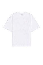 OFF-WHITE Scratch Arrow Skate Short Sleeve Tee in White, view 2, click to view large image.