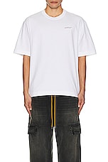 OFF-WHITE Scratch Arrow Skate Short Sleeve Tee in White, view 3, click to view large image.