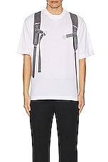 OFF-WHITE Backpack Skate Tee in White & Black, view 3, click to view large image.