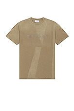 OFF-WHITE Laundry Slim Short Sleeve Tee in Beige, view 1, click to view large image.