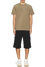 OFF-WHITE Laundry Slim Short Sleeve Tee in Beige, view 5, click to view large image.