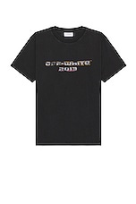 OFF-WHITE Digit Bacchus Slim Short Sleeve Tee in Black, view 1, click to view large image.