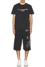 OFF-WHITE Digit Bacchus Slim Short Sleeve Tee in Black, view 4, click to view large image.