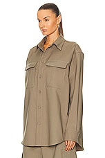 OFF-WHITE Drill Military Overshirt in Beige, view 3, click to view large image.