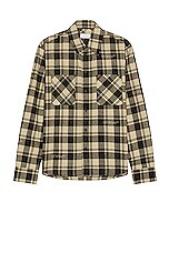 OFF-WHITE Check Flannel Shirt in Black, view 1, click to view large image.