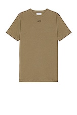 OFF-WHITE Off Stitch Slim Short Sleeve Tee in Beige, view 2, click to view large image.