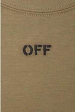 OFF-WHITE Off Stitch Slim Short Sleeve Tee in Beige, view 3, click to view large image.