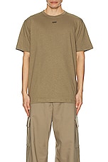 OFF-WHITE Off Stitch Slim Short Sleeve Tee in Beige, view 4, click to view large image.