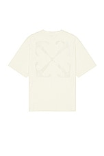 OFF-WHITE Arrow Emb Skate Tee in Angora & White, view 1, click to view large image.