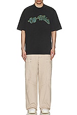 OFF-WHITE Green Bacchus Skate T-shirt in Black, view 4, click to view large image.