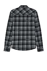 OFF-WHITE Check Flannel Shirt in Dark Grey & Black, view 2, click to view large image.