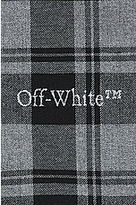 OFF-WHITE Check Flannel Shirt in Dark Grey & Black, view 3, click to view large image.
