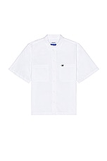 OFF-WHITE Emb Summer Heavycot Shirt in White & Black, view 1, click to view large image.