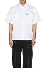 OFF-WHITE Emb Summer Heavycot Shirt in White & Black, view 4, click to view large image.