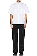 OFF-WHITE Emb Summer Heavycot Shirt in White & Black, view 5, click to view large image.