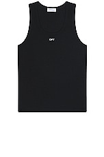 OFF-WHITE Stamp Tank Top in Black & White, view 1, click to view large image.