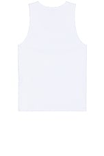 OFF-WHITE Stamp Tank Top in White & Black, view 2, click to view large image.