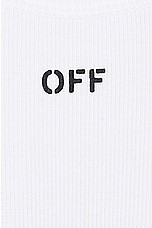 OFF-WHITE Stamp Tank Top in White & Black, view 3, click to view large image.