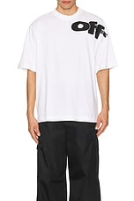 OFF-WHITE Shared Logo Skate T-Shirt in White, view 3, click to view large image.