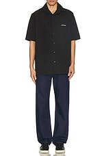 OFF-WHITE Gothic Arrow Poplin Bowling Shirt in Black, view 5, click to view large image.