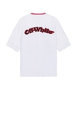 OFF-WHITE Gothic Logo Baseball Shirt in White, view 2, click to view large image.