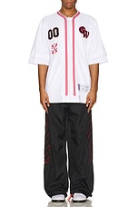 OFF-WHITE Gothic Logo Baseball Shirt in White, view 5, click to view large image.